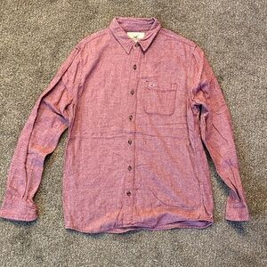 Hollister Men's Casual Red Button-Down Shirt